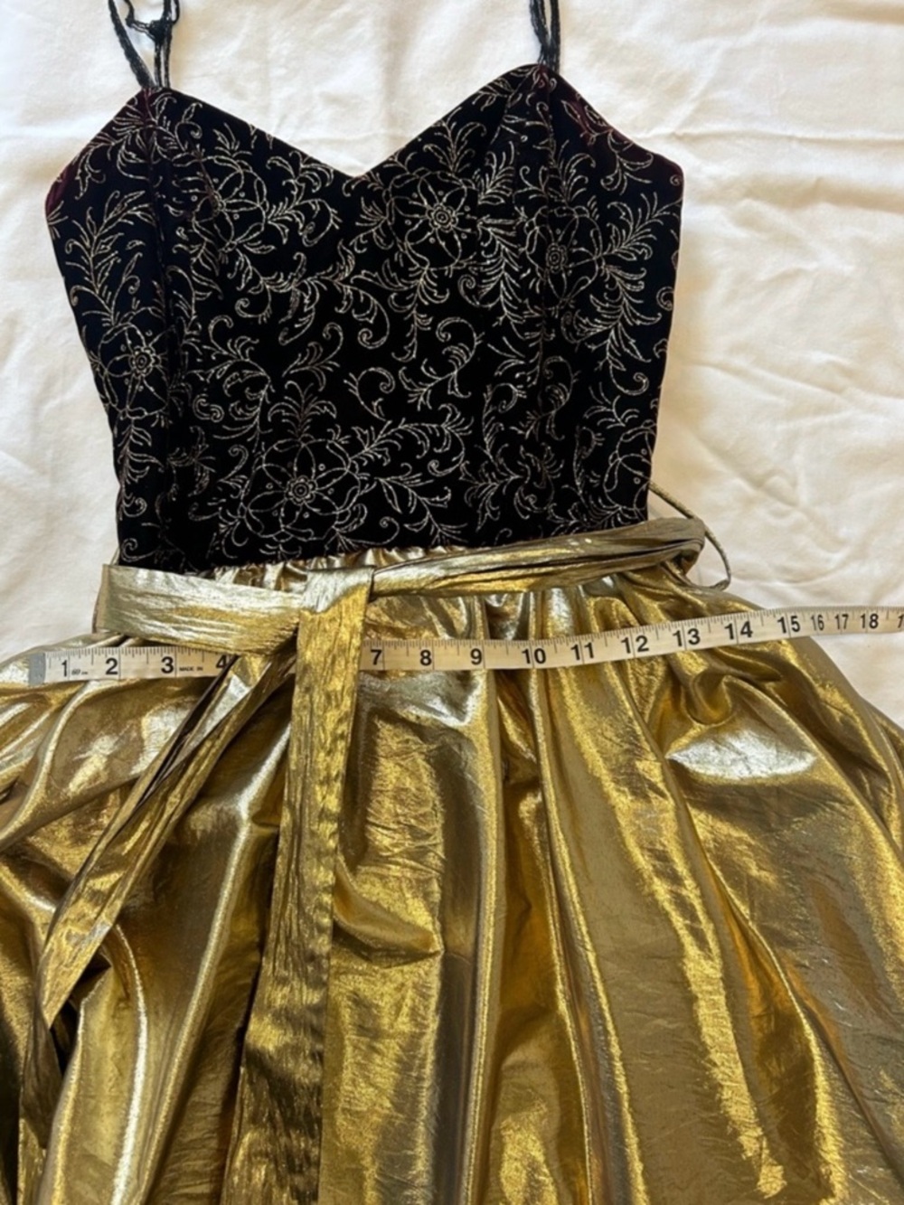 Vintage Betsy & Adam Gold Formal Dress Beaded Corset Metallic Skirt Size 6 - Picture 10 of 10